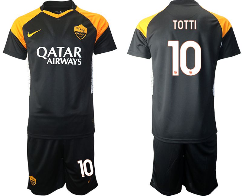 Men 2020-2021 club Rome away #10 black Soccer Jerseys->rome jersey->Soccer Club Jersey